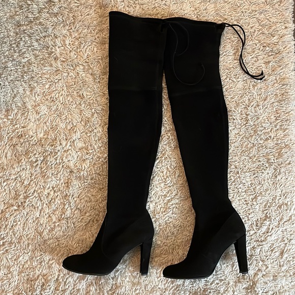 Stuart Weitzman Shoes - Stuart Weitzman Highland Over the Knee Boots, Black Suede